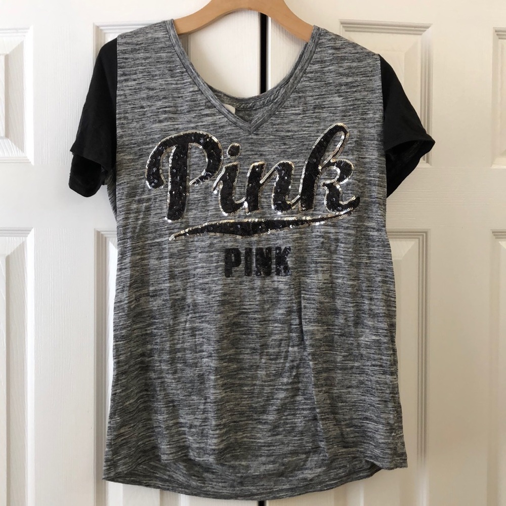 Pink v neck top